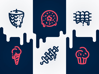 Fat Fast Food barbecue bbq cake doner donut fat food icecream icons kebab line muffin