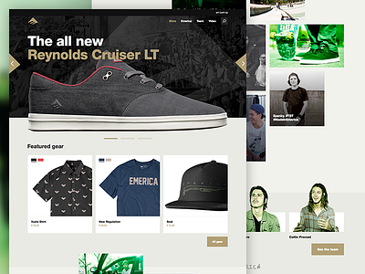 Emerica redesign concept big bold interface landingpage shoes skate ui web