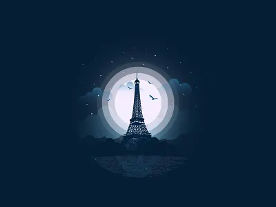 Effiel Tower art debute design effiel tower flat france icon illustration landmark logo paris