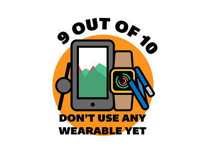 Wearable Usage Illustration apple watch data device illustration infographic jawbone misfit shine wearable