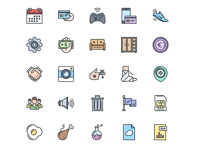 Landing Page Icons update e commerce finance flat icons medical mobile multimedia pack premium set technology web