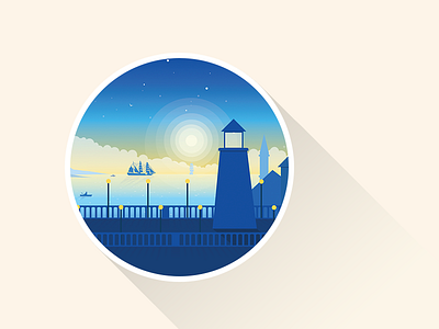 I want to be here right now icon illustration lighthouse practice seaside