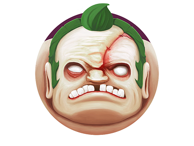 Pudge concept art dota drawing game illustration painting portrait painting pudge