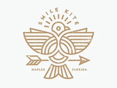 Smile Kite bird kite kiteboard kitesurfing logo school smile