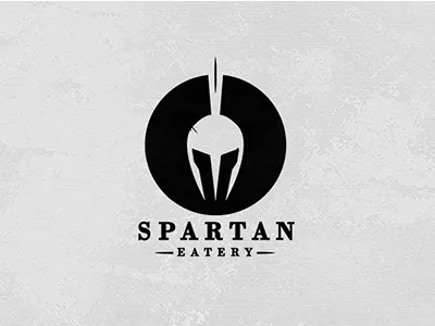 Spartan Eatery 300 branding evolvered fork helmet negative space negativespace restaurant smart smart logo sparta spartan