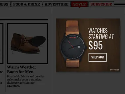 Fashion banner ad sample animation banner ad banner ads classic design fashion flash ad flash banner ad mens motion video watch advertisement