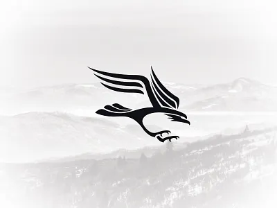 Eagle black branding design eagle logo negative space wings