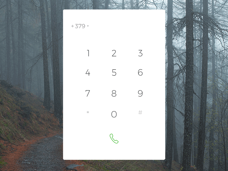 Simple Dial Pad Box with Calling animation box call dial element gif green number pad phone ui