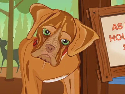 Cyrus the French Mastif Illustration custom artwork illustration nursery wall art vector