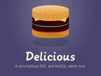DeliciousDB Logo burger delicious depth flat logo