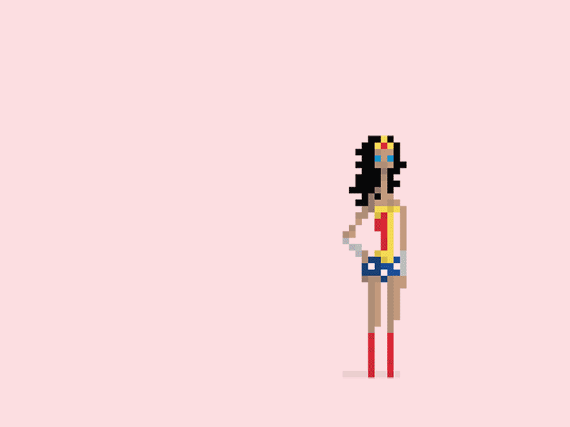 Supervision 8bit animation art dc gif pixel superhero superman vision woman wonder xray