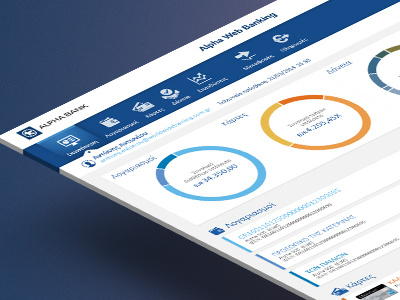 Alpha Web Banking account alphabank bank banking circular graph finance online banking personal budgeting ui ux web banking