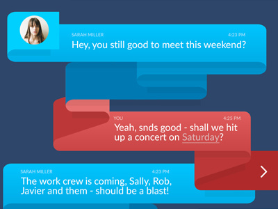 Ribbon chat idea.... app chat messaging ribbon