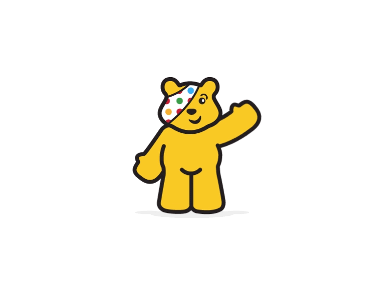 Pudsey Bear after effects animation bbc character rig illustrator pudsey vector