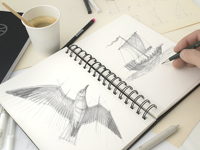 Sketching Process branding design startup branding