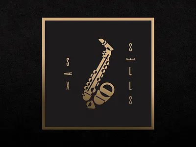 Sax Sells album cover designers.mx gold foil illustration sax sells saxophone