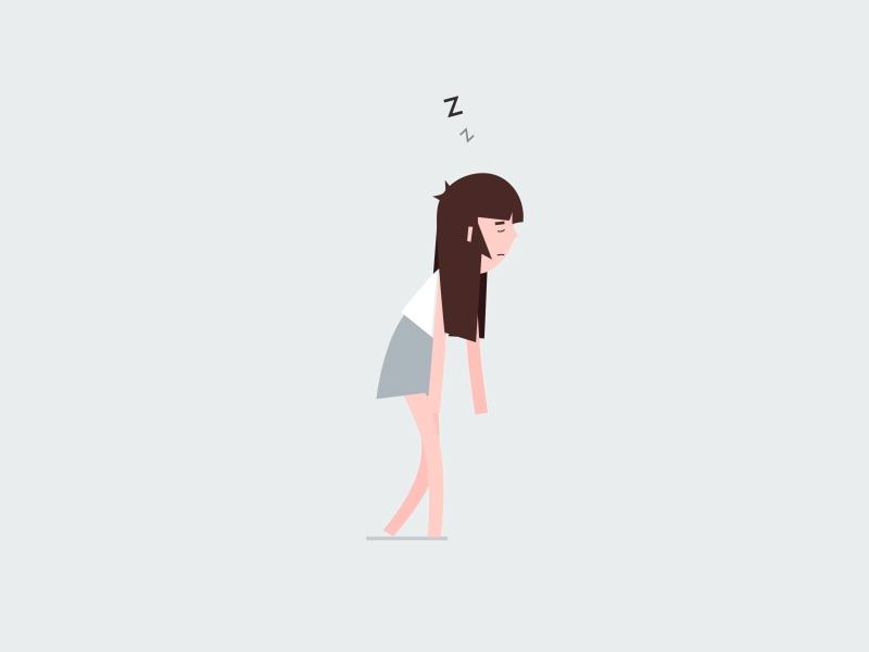 Sleepy girl gif girl sleep somnambulism tired walk cycle zombie