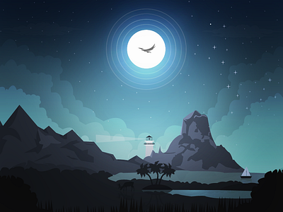 Night arslan flat illustration night pakistan practice work