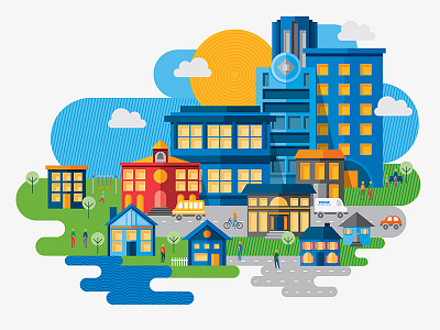 Ecolab Sustainability city community corporate design ecolab environment illustration sustainability
