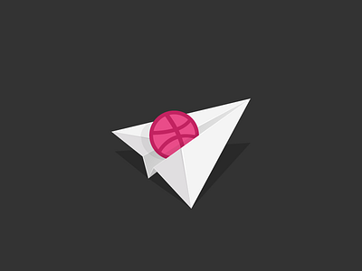 Invite dribbble giveaway invitation invite paper plane