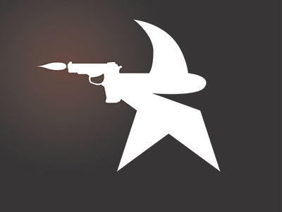 Shooting Star gun logo shooting star