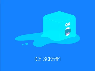 Ice Scream cream cube cute ice illustration scream