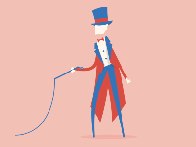 Ringleader 2d animation character circus gif loop