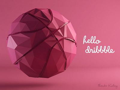 Thanks 3d ball cinema 4d dribbble first shot hello invitation photoshop thanks