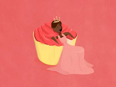 The Case of the Disappearing Thrones character cupcake dress illustration princess queen throne tiara