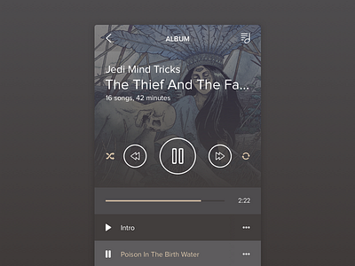 Musicplayer app application clean dark ios iphone music musicplayer simple sketch ui ux