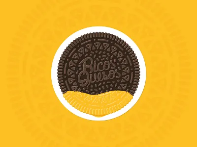 RQookie cheese chocolate circle circular cookie food illustration oreo pattern sticker