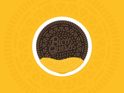 RQookie cheese chocolate circle circular cookie food illustration oreo pattern sticker