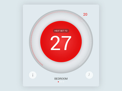 Thermostat Widget flat heat red thermostat ui widget