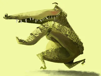 Run crocodile crocodile green happy in love photoshop run texture
