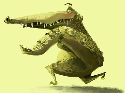 Run crocodile crocodile green happy in love photoshop run texture