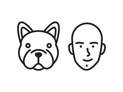 Robin and Josh bulldog dog french illustration minimal simple stroke