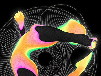 fluro woman 3d fluro gymnast woman