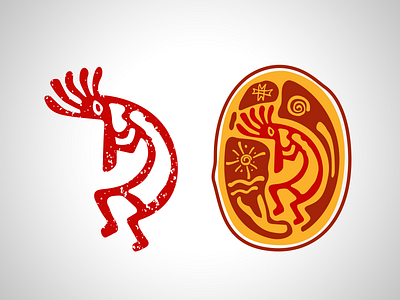 Kokopelli america authentic dance illustrator kokopelli native petroglyph rain vector