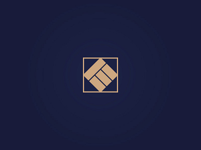 Logo Icon blue icon letters logo logo design mark square taupe
