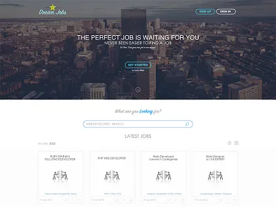 DreamJobs - Landing page clean ui ux jobs project web web design web development