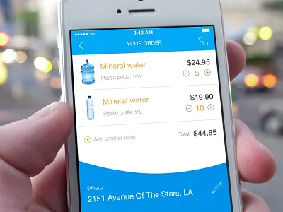 Water Delivery App app application delivery ios iphone mobile ui ux water