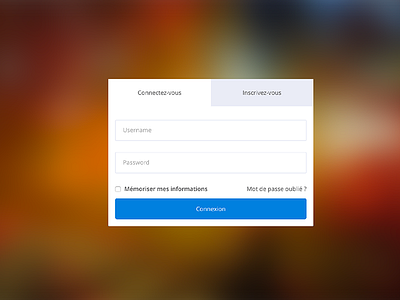 Login interface blue box design flat interface light login