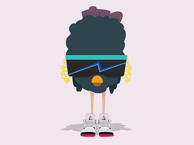 Barry berry bird character glasses gold chain jordans purple sneakers