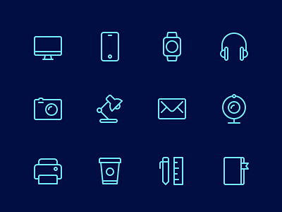 Office Icons clean icons line office outline perfect pixel rodchenkod sketch stroke