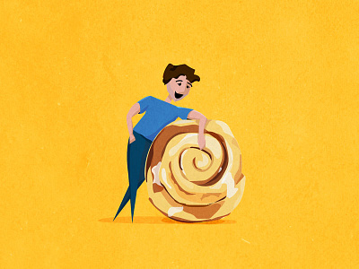 CinnaJon best pals character cinnamon bun cute couple dessert illustration
