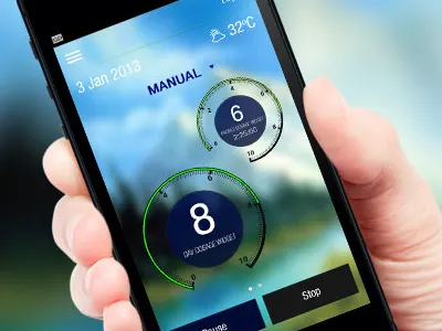 Healthcare Light therapy device controller app design ipad app ui design uiux application ux design