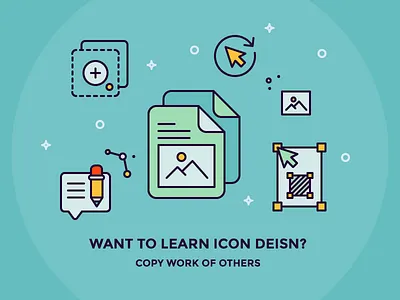 Learn Icon Design by Copying Others add arrow bounding copy cursor document edit icon illustration image outline paper