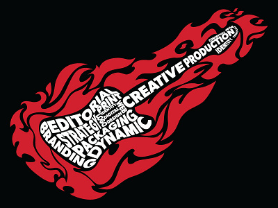 T Shirt Back adobe illustrator flames guitar illustration