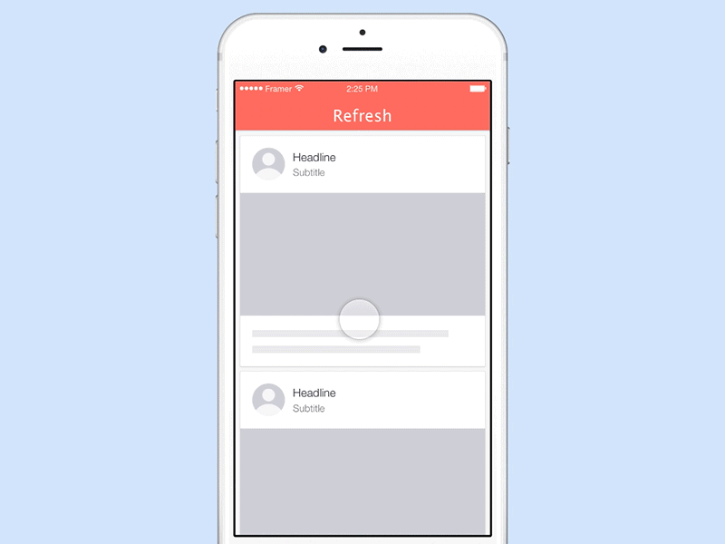 Pull Down to Refresh Interaction with Framer animation flat ui framer framerjs gif iphone prototype prototyping pull down to refresh rocket sketch totoro