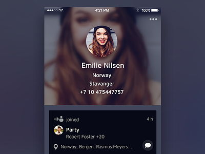 Status app design ios iphone profile ui user ux